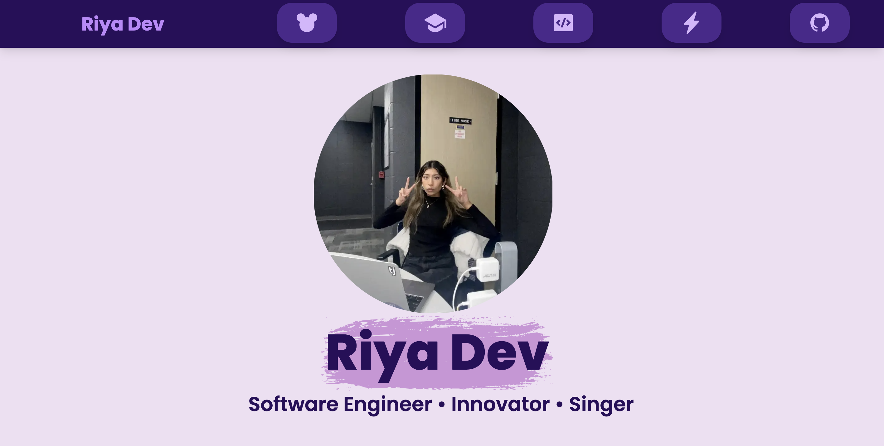 Riya Dev Personal Website project